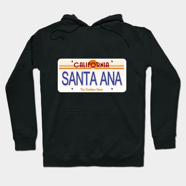 Santa Ana California State License Plate Hoodie by Mel's Designs